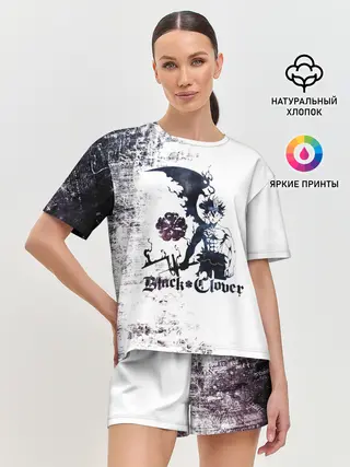 Женская пижама с шортами / Чёрный демонический Аста Либе