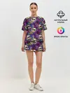 Женская пижама с шортами / Психоделика - черепа и грибы