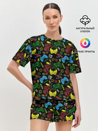 Женская пижама с шортами / Топ-геймер