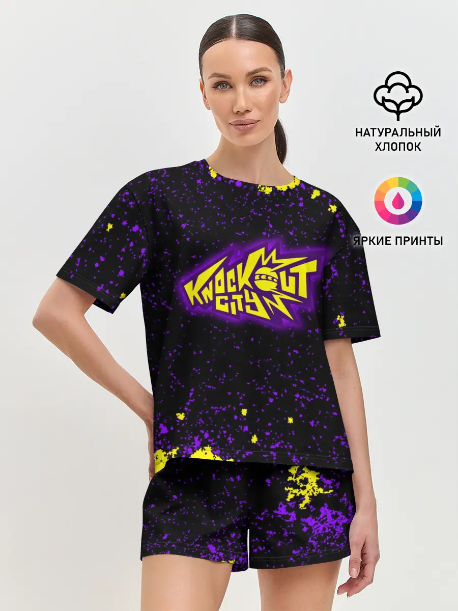 Женская пижама с шортами / Knockout City, logo