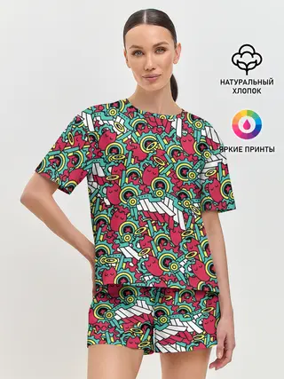 Женская пижама с шортами / РЭКИ КЯН ПАТТЕРН | SK8