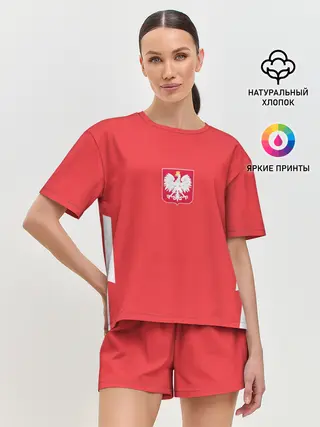 Женская пижама с шортами / Польша футбольная форма