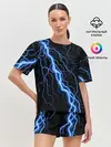 Женская пижама с шортами / ГОЛУБАЯ МОЛНИЯ / ГРОЗА