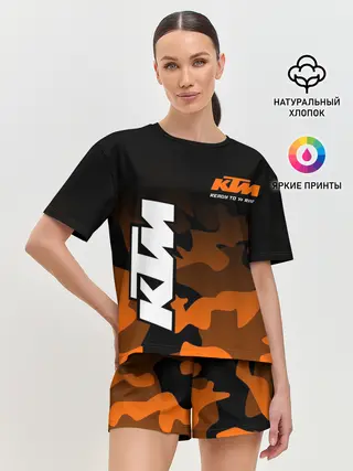 Женская пижама с шортами / KTM MOTORCYCLES / КТМ МОТОЦИКЛ