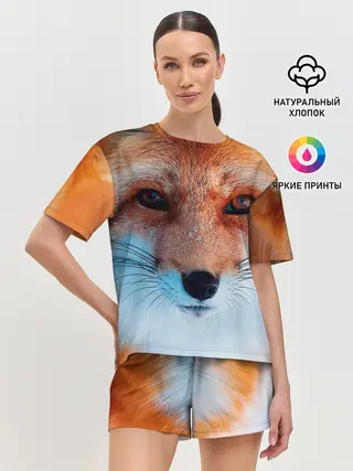 Женская пижама с шортами / Мордочка лисы