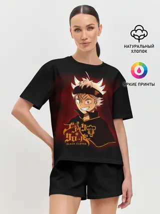 Женская пижама с шортами / Чёрный клевер улыбка Аста
