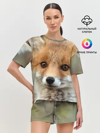 Женская пижама с шортами / Миленький лисенок