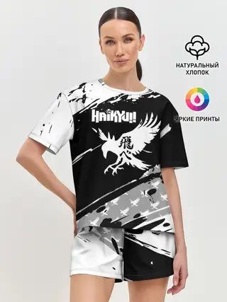 Женская пижама с шортами / Haikyuu!! Ворон иероглиф