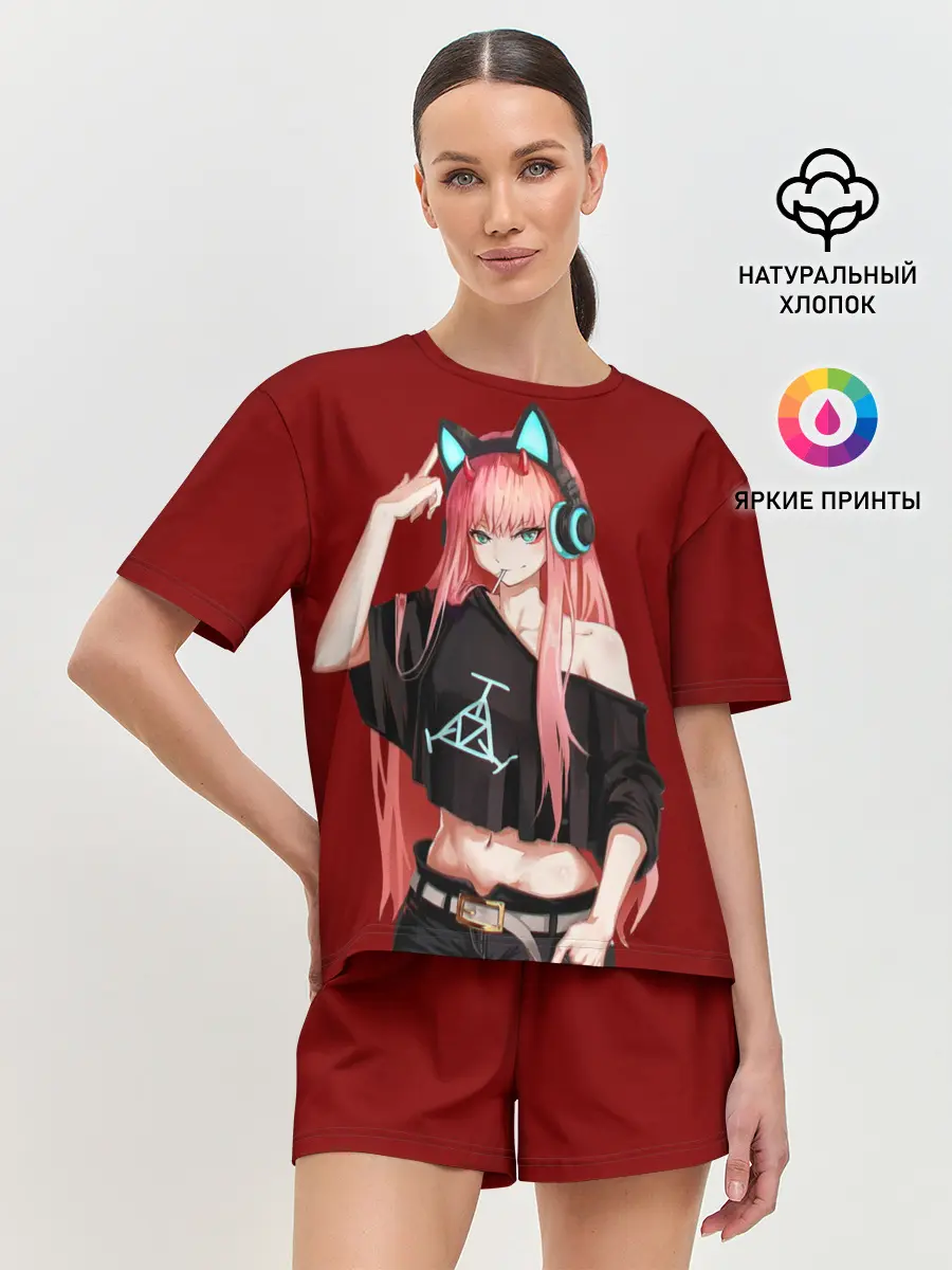 Женская пижама с шортами / Стримерша