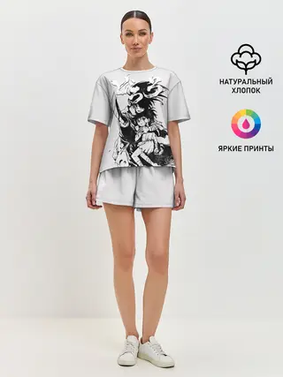 Женская пижама с шортами / Хяккимару и Дороро