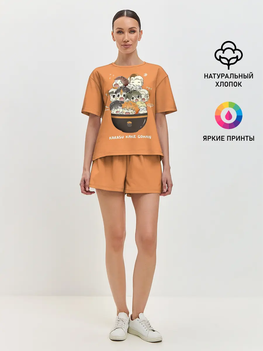 Женская пижама с шортами / Karasu kake gohan | Haikyuu!!