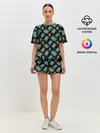 Женская пижама с шортами / Бирюзовые черепашки брошка