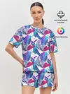 Женская пижама с шортами / Абстракция пятна краски