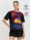 Женская пижама с шортами / витти на темном фоне