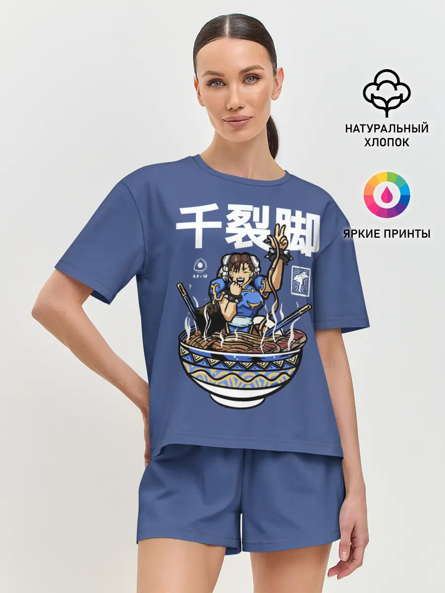 Женская пижама с шортами / Лапша Чун Ли