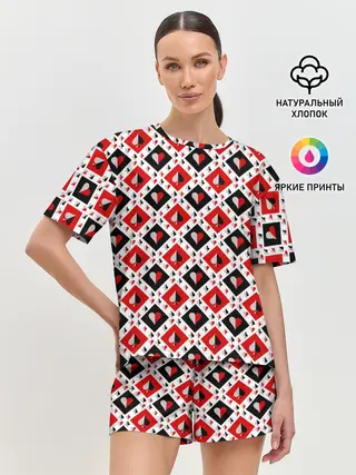 Женская пижама с шортами / Карточный Катала