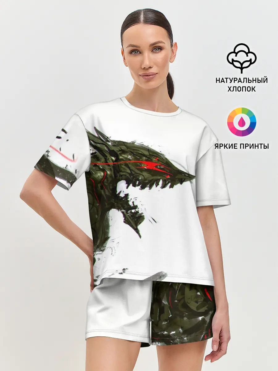 Женская пижама с шортами / БЕРСЕРК красками