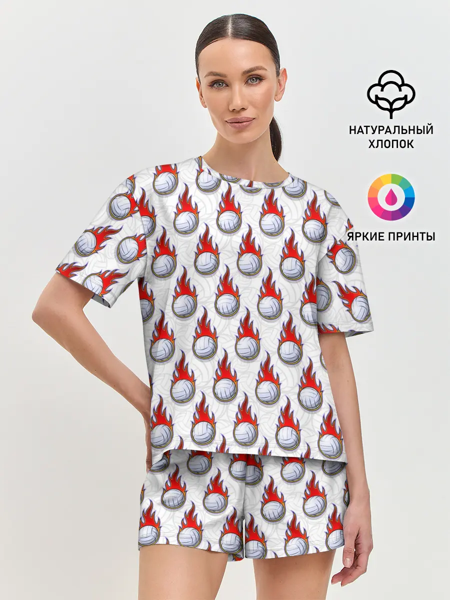 Женская пижама с шортами / Волейбол