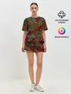 Женская пижама с шортами / абстрактный узор линии