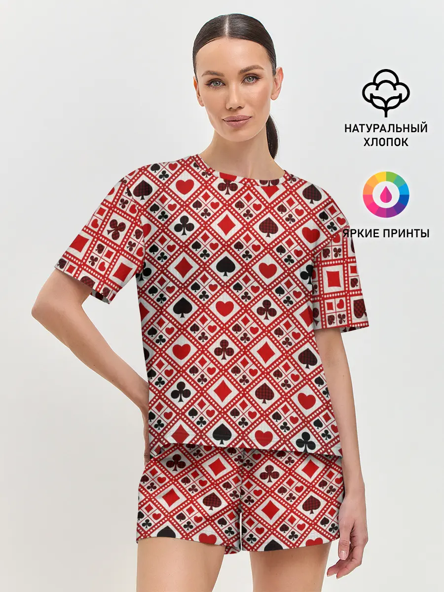 Женская пижама с шортами / Картёжник