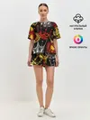 Женская пижама с шортами / КОРОЛЕВСКИЙ БАГРОВЫЙ 3D