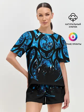 Женская пижама с шортами / Абстракция