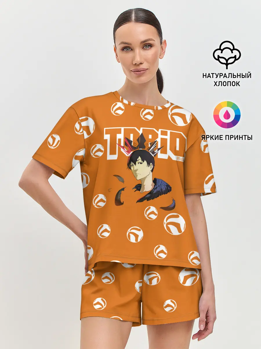 Женская пижама с шортами / Тобио Кагеяма корона Haikyuu!!