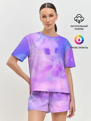 Женская пижама с шортами / Пони в облаках