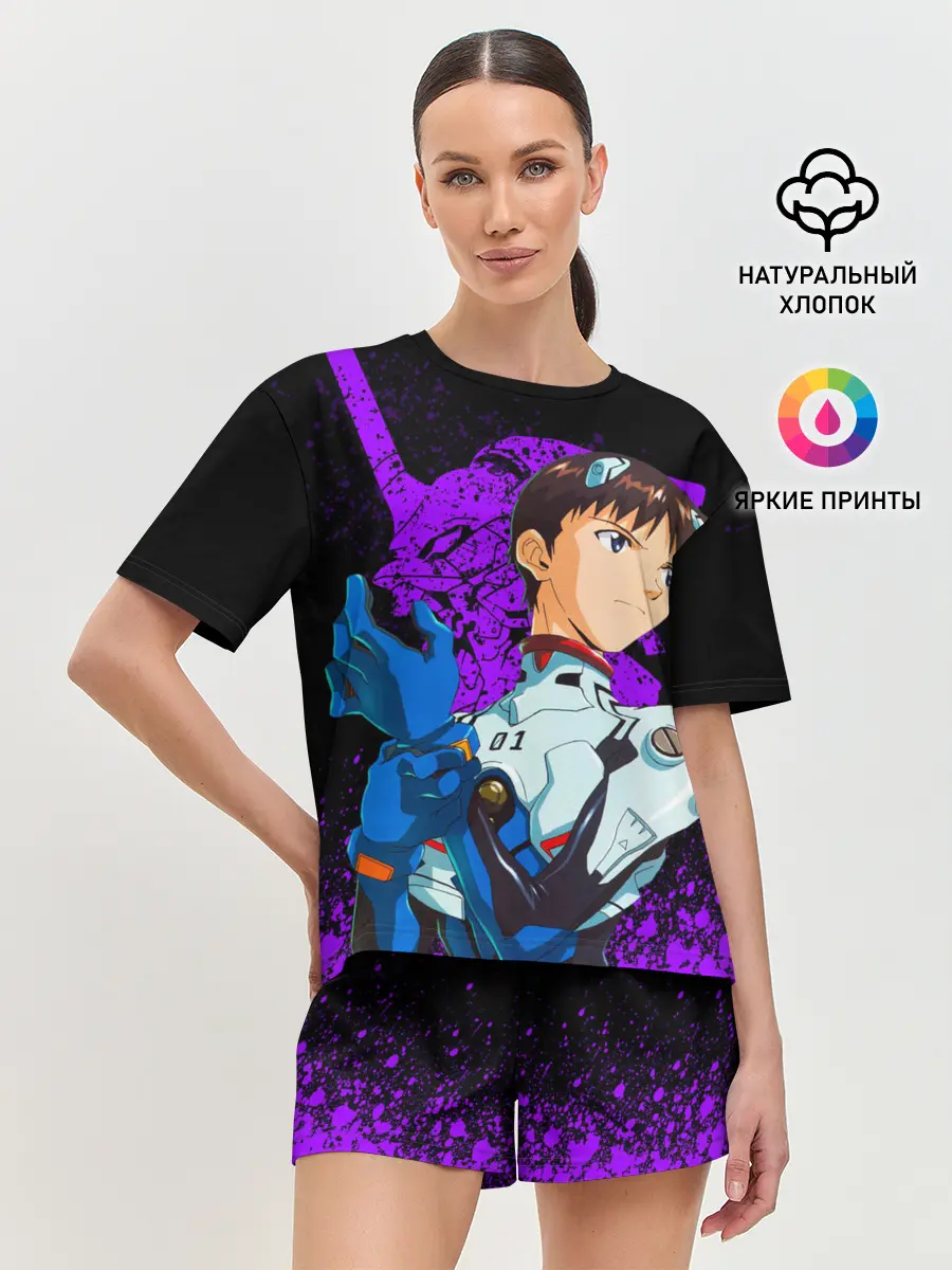 Женская пижама с шортами / ЕВАНГЕЛИОН