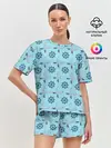 Женская пижама с шортами / Пиратский фон