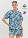 Женская пижама с шортами / Волны