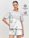 Женская пижама с шортами / Афро абстракция
