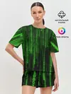 Женская пижама с шортами / Двоичный код 3D