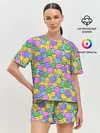 Женская пижама с шортами / Смайлики