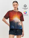 Женская пижама с шортами / Космос земля 3D