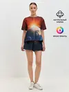 Женская пижама с шортами / Космос земля 3D