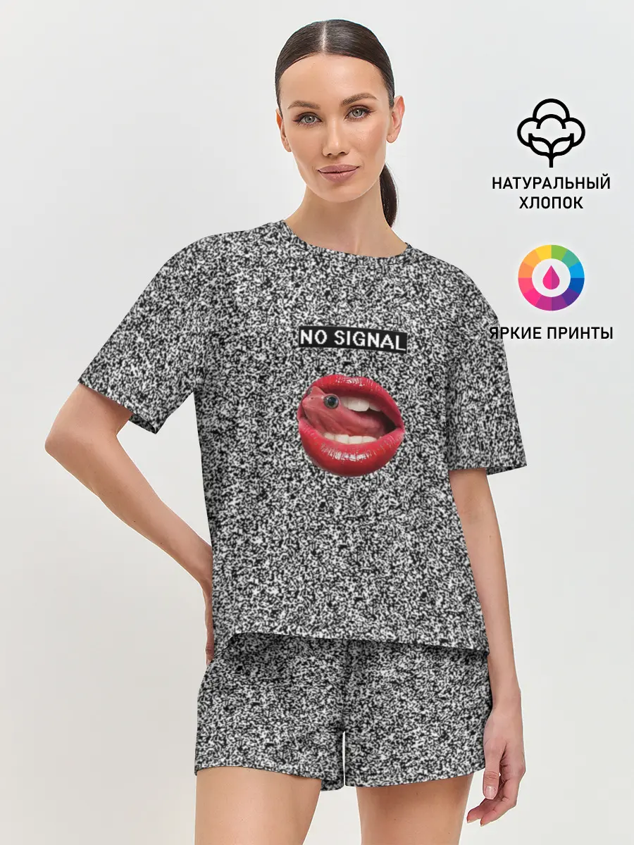 Женская пижама с шортами / Губы