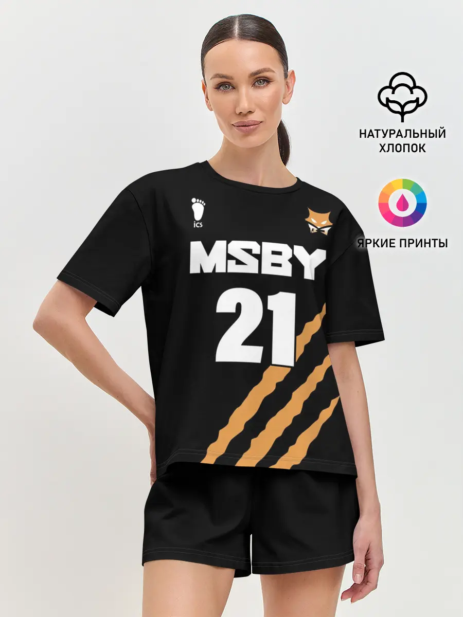 Женская пижама с шортами / 21 | MSBY | BLACK JACKALS