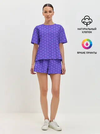 Женская пижама с шортами / Geometric Background