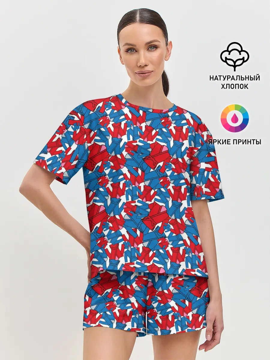 Женская пижама с шортами / Кимоно