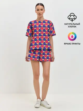 Женская пижама с шортами / Теннисные Ракетки