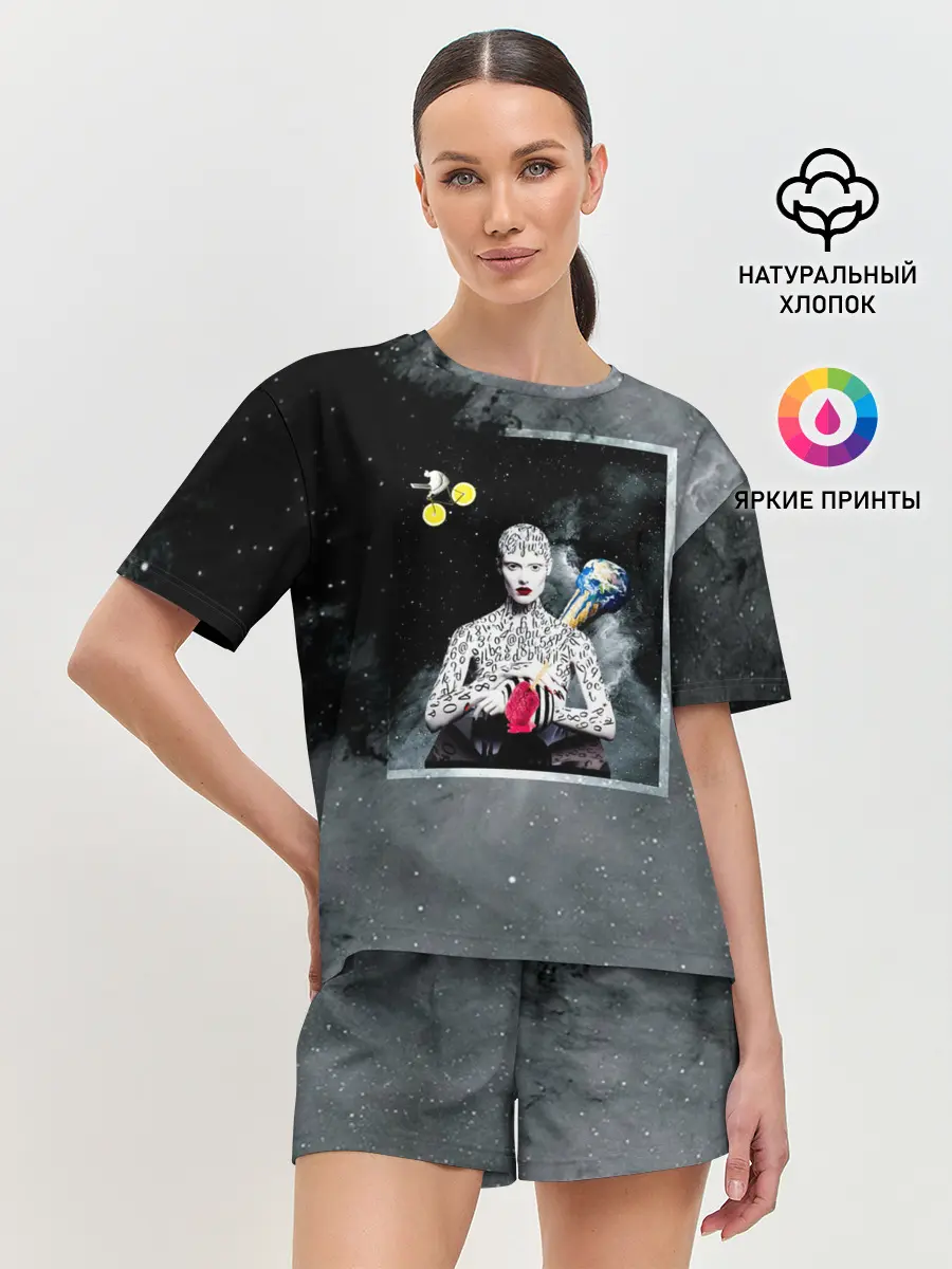 Женская пижама с шортами / Космос / Абстракция