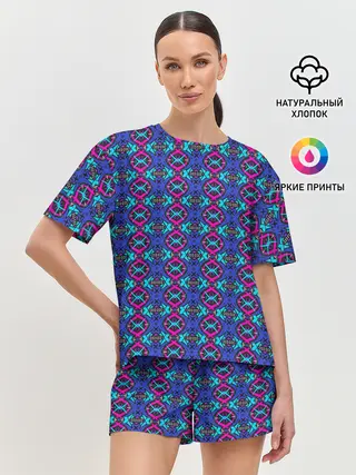 Женская пижама с шортами / Узор