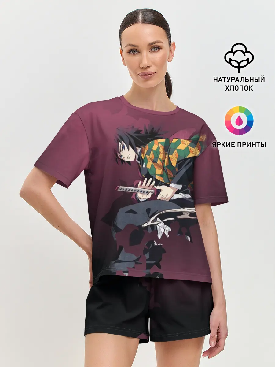 Женская пижама с шортами / Клинок, рассекающий демонов