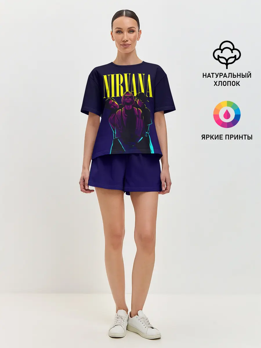 Женская пижама с шортами / Nirvana Neon