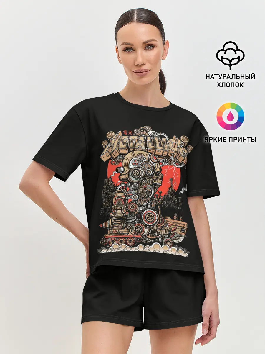 Женская пижама с шортами / Стимпанк Металлика