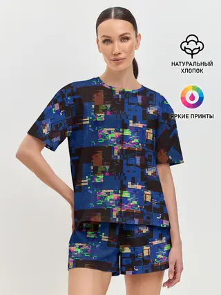 Женская пижама с шортами / Глитчи