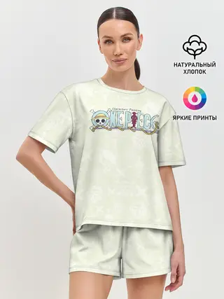 Женская пижама с шортами / Эмблемы One Piece. Большой куш