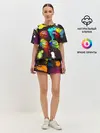 Женская пижама с шортами / Красочные кубы