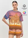 Женская пижама с шортами / Мем собака качок DOGE
